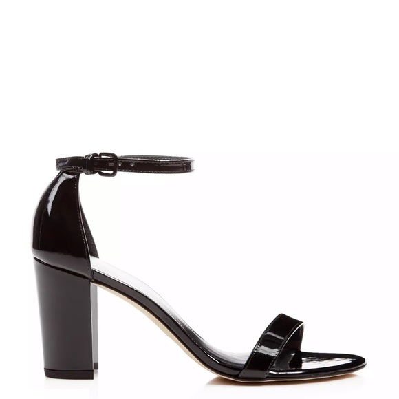 Stuart Weitzman 75 Less Nudist Black Patent Heels - Picture 5 of 11